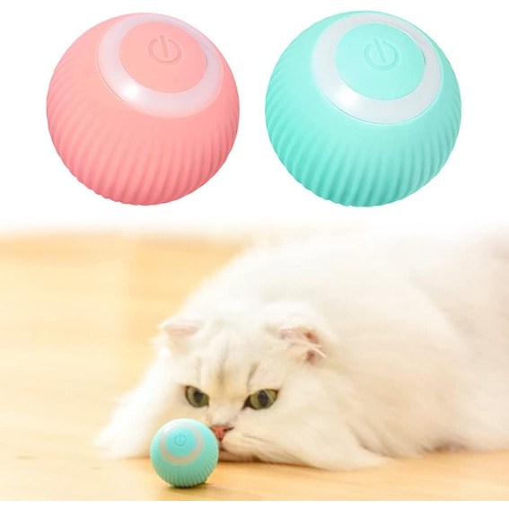 Cat Smart Cat Toy Gravity Smart Roller Cat Ball Type-C Rechargeable 360°Rotating Kitten Toys with LED Light