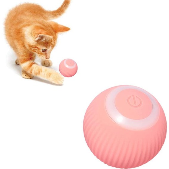 Cat Smart Cat Toy Gravity Smart Roller Cat Ball Type-C Rechargeable 360°Rotating Kitten Toys with LED Light